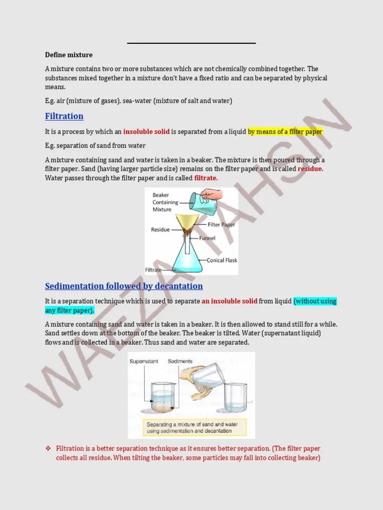 Separation Technique | PDF | Distillation | Filtration