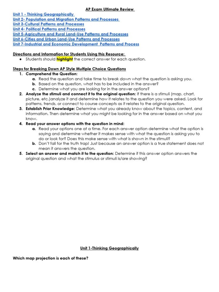 AP Exam Review Packet | PDF | Human Migration | Geography