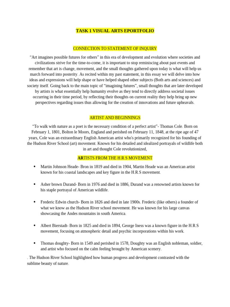Task 1 Visual Arts Pdf Social Science History