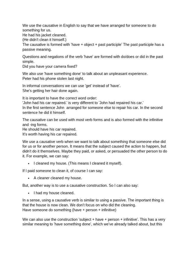 Causative Have | PDF | Verb | Syntax