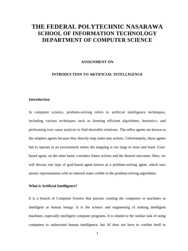 Group D21 Problem Solving Methods In Artificial Intelligence | PDF ...