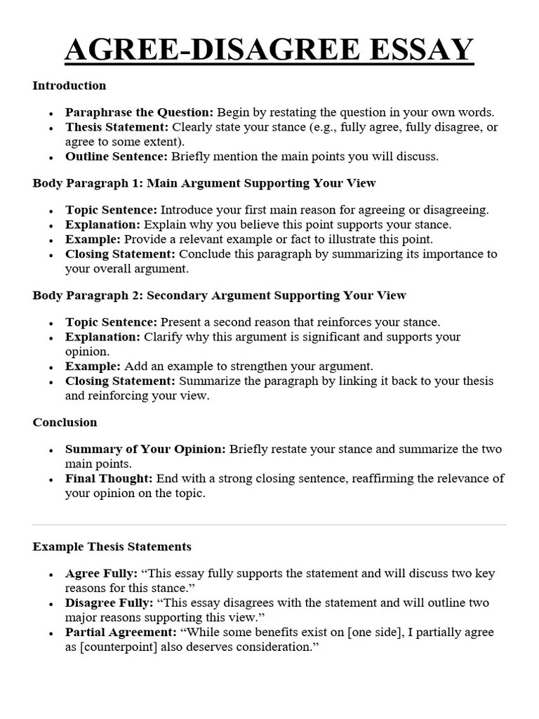 Agree Disagree Sample Essay Ielts | PDF | Healthy Diet | Road Traffic Safety