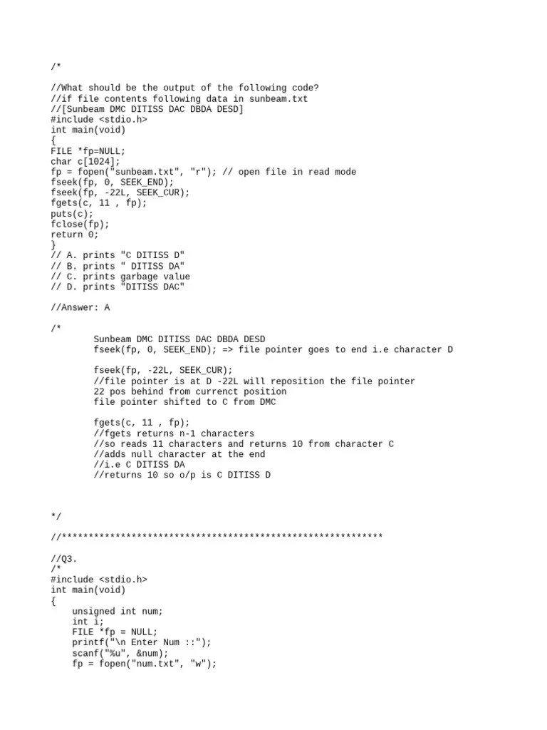 Day19 MCQ Soln | PDF | Pointer (Computer Programming) | Computer ...