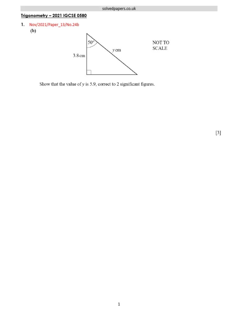 2021 Trigonometry IGCSE 0580 | PDF | Art