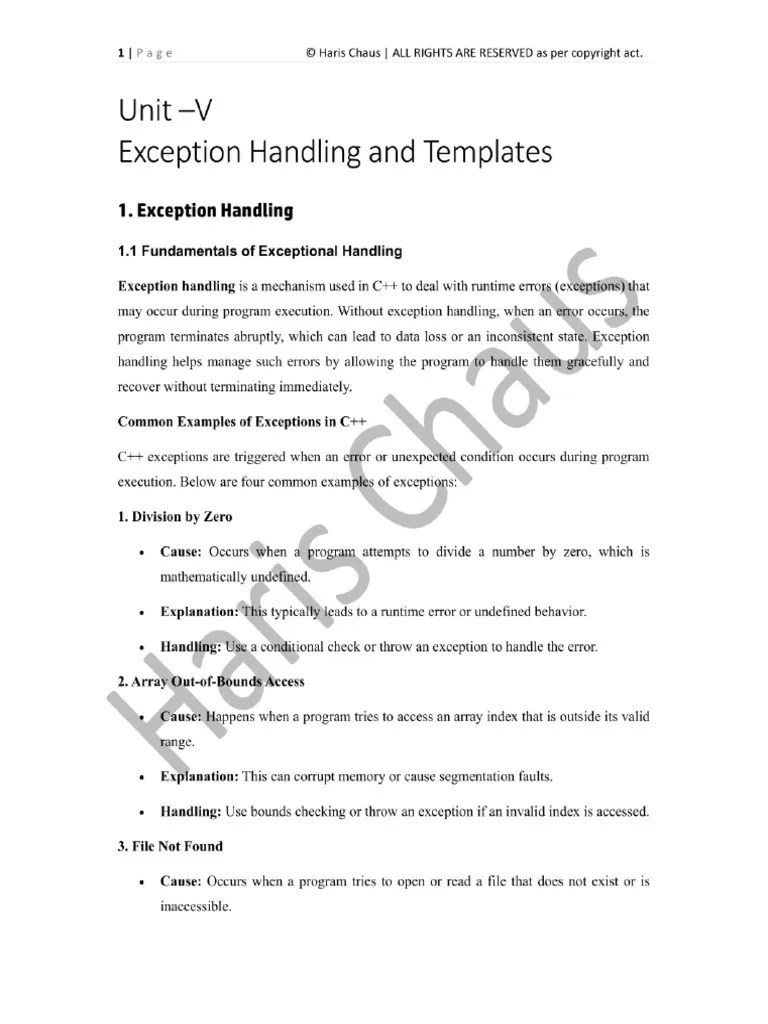 OOP Unit 5 Notes | PDF