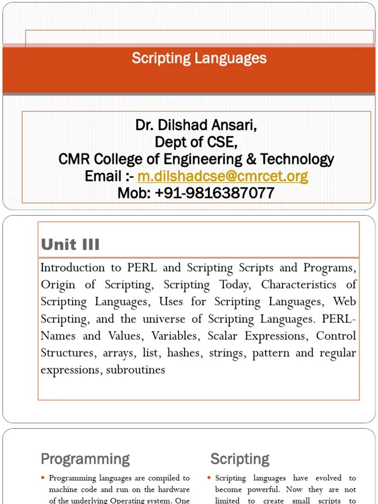 UNIT 3 Scripting Language | PDF | Scripting Language | Dynamic Web Page