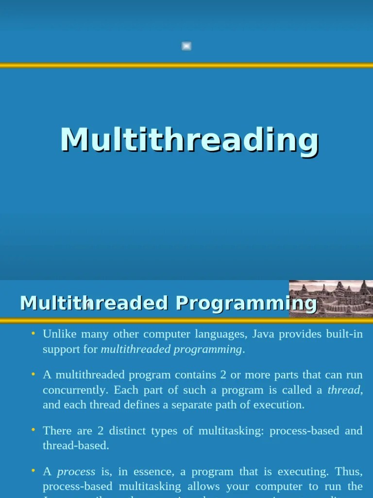 Multithreading I | PDF | Process (Computing) | Method (Computer ...