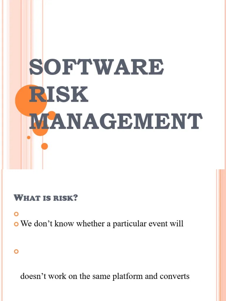 4 - Software Risk Management | PDF | Risk | Risk Management
