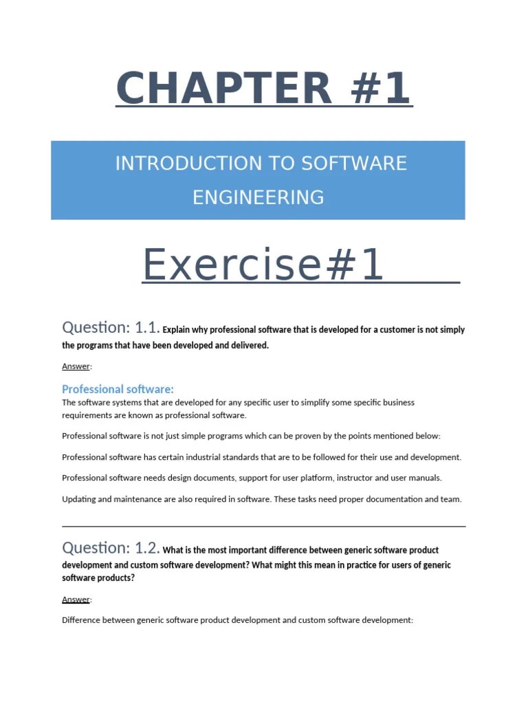 Chapter 1 Software Engineering | PDF | Software | Software Engineering