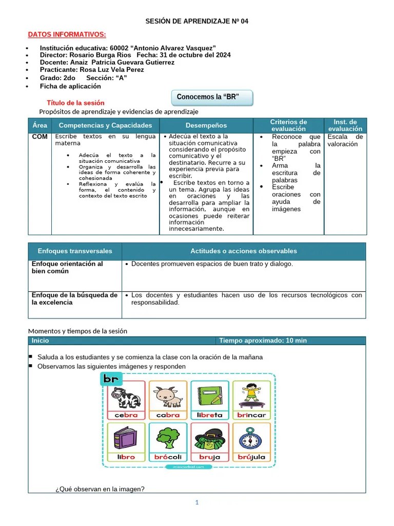 Sesion Comunicacion BR 2 Semestre 2024 | PDF | Evaluación ...