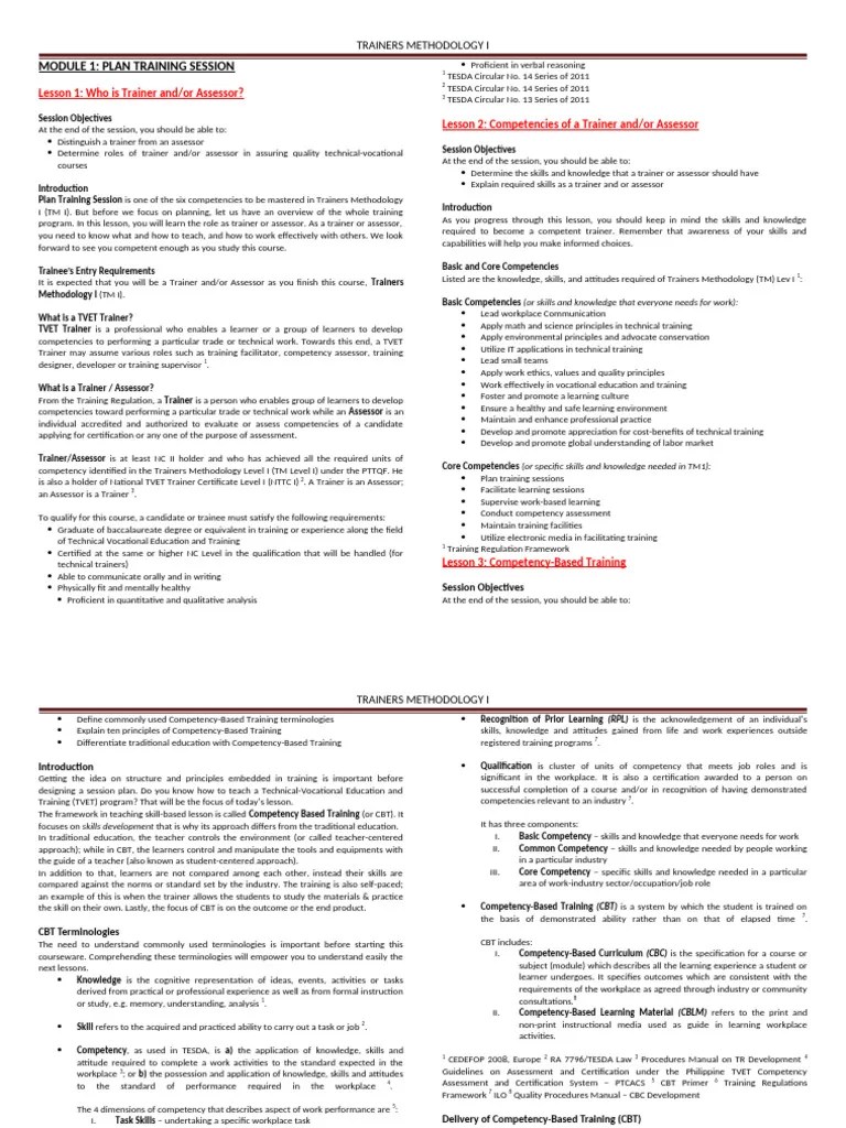 Trainers Methodology 1 | PDF | Learning | Cognitive Science