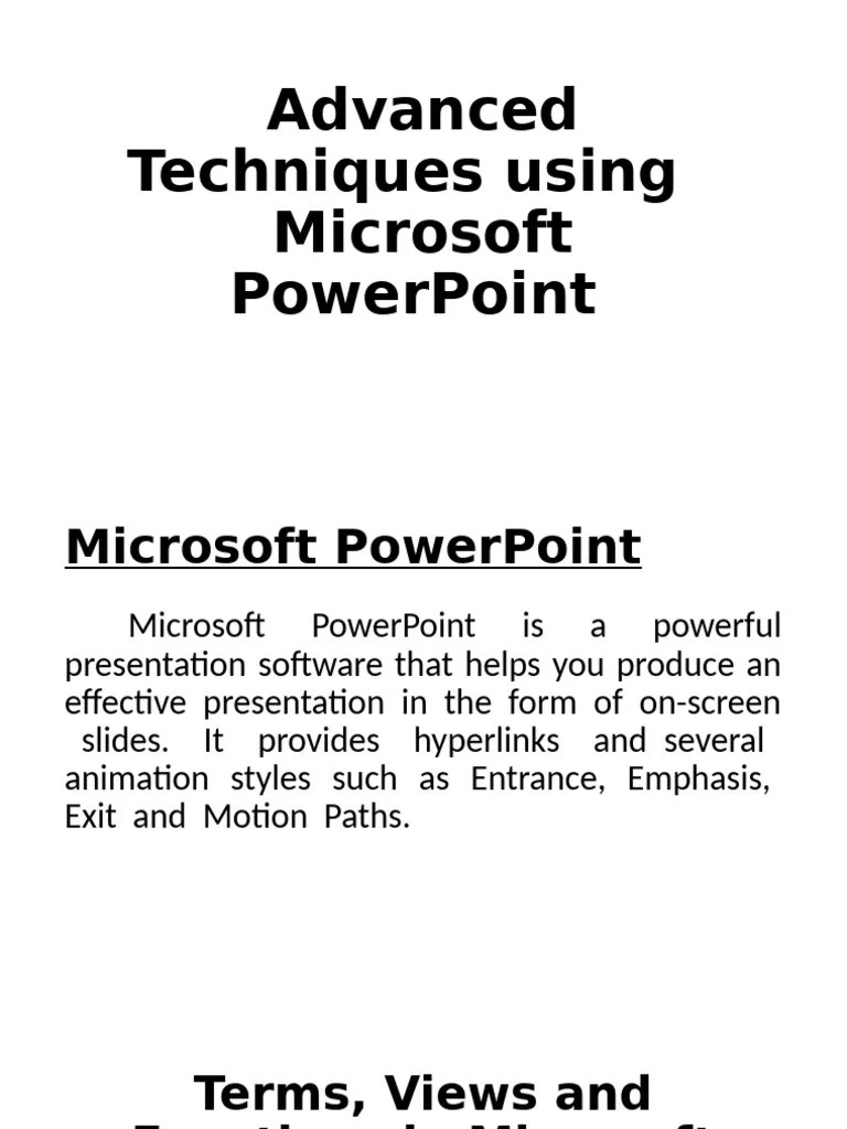 Advanced Techniques Using Microsoft Powerpoint | PDF | Hyperlink | Software