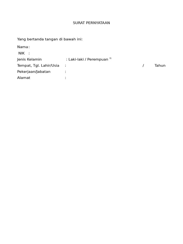 Surat Pernyataan Di SIPOL | PDF | Hukum