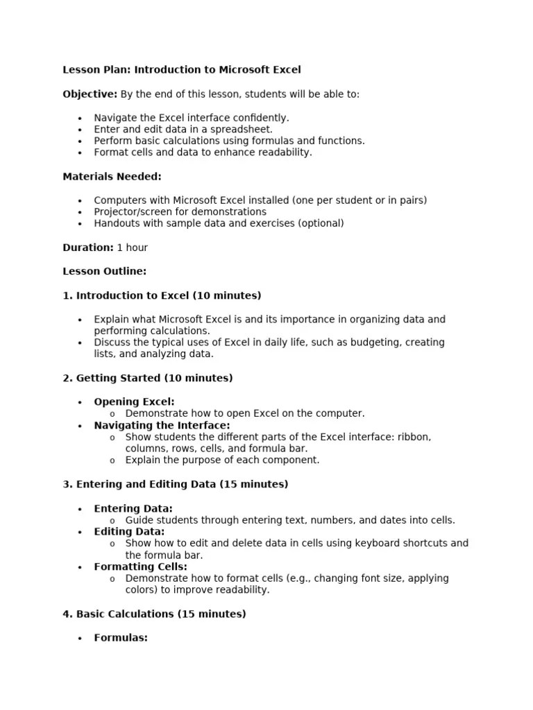Introduction To Microsoft Excel | PDF | Microsoft Excel | Computing