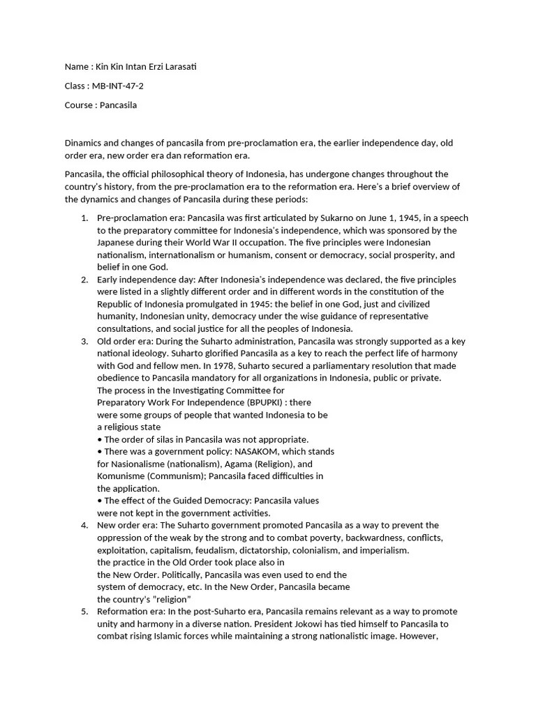 Dynamics, Challenges And Urgency Of Pancasila In Historical Studies In The Future | PDF | Forms ...
