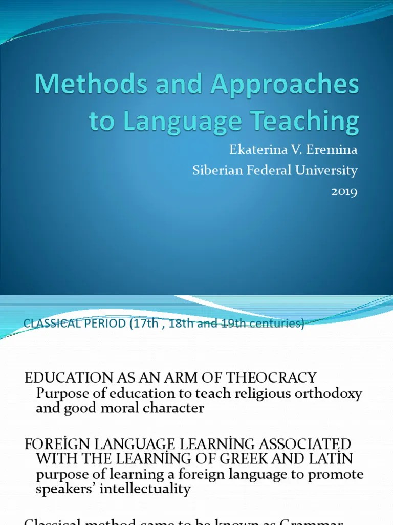 2 Methods And Approaches | PDF | Language Education | Linguistics
