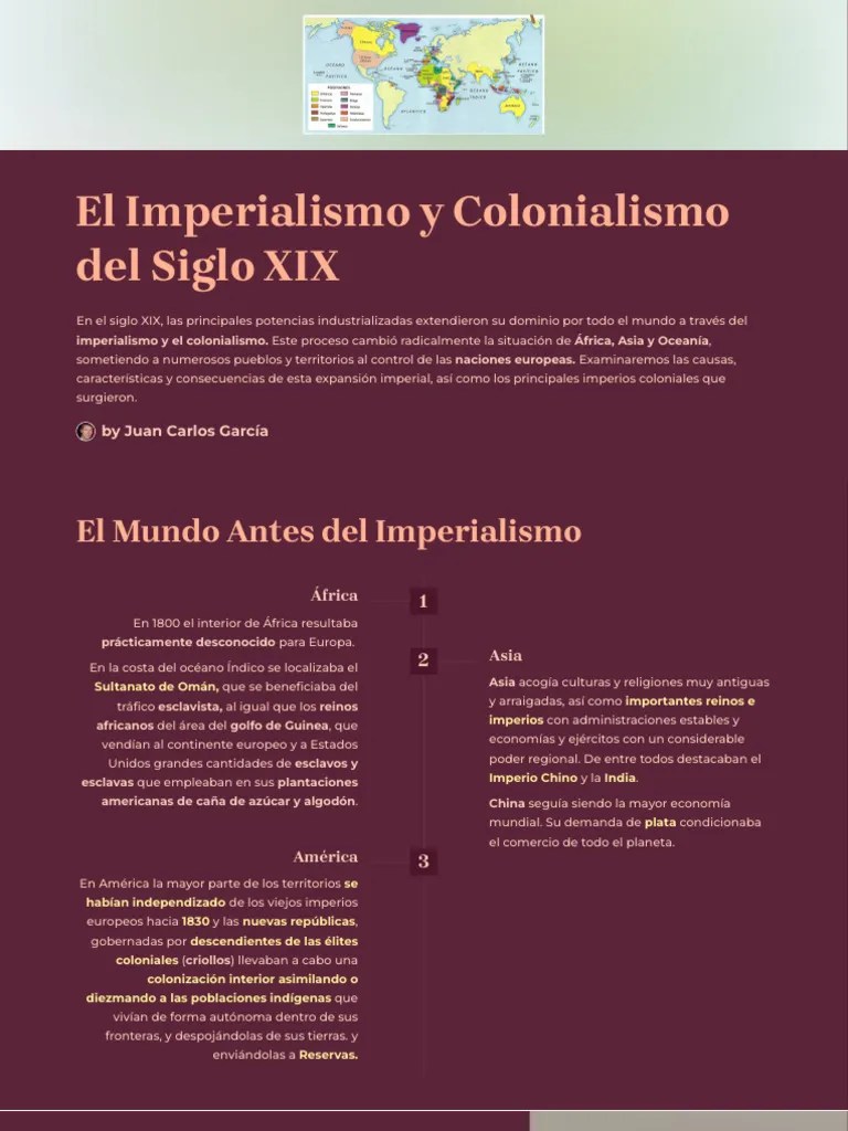 El Imperialismo Y Colonialismo Del Siglo XIX | PDF | Colonialismo | Imperio Británico