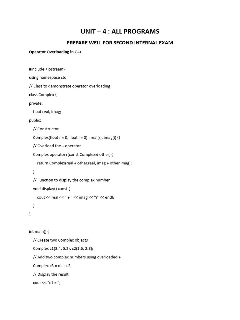 Unit 4 All Programs | PDF | Class (Computer Programming) | Inheritance ...
