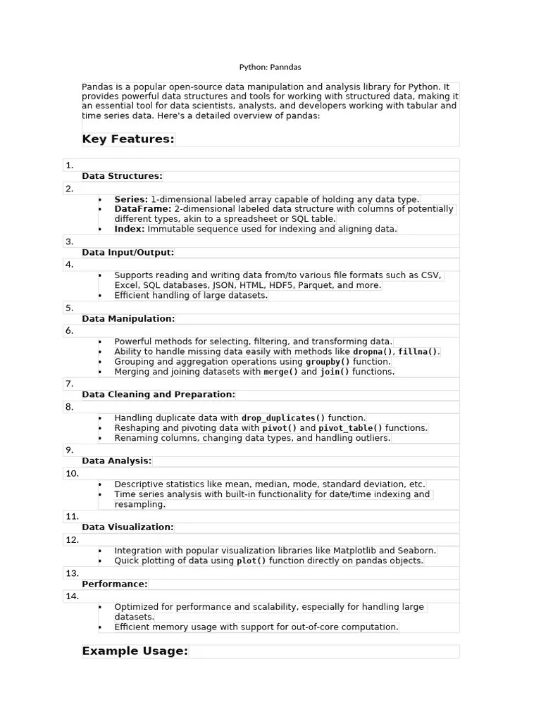Python Pandas | PDF | Computing | Data