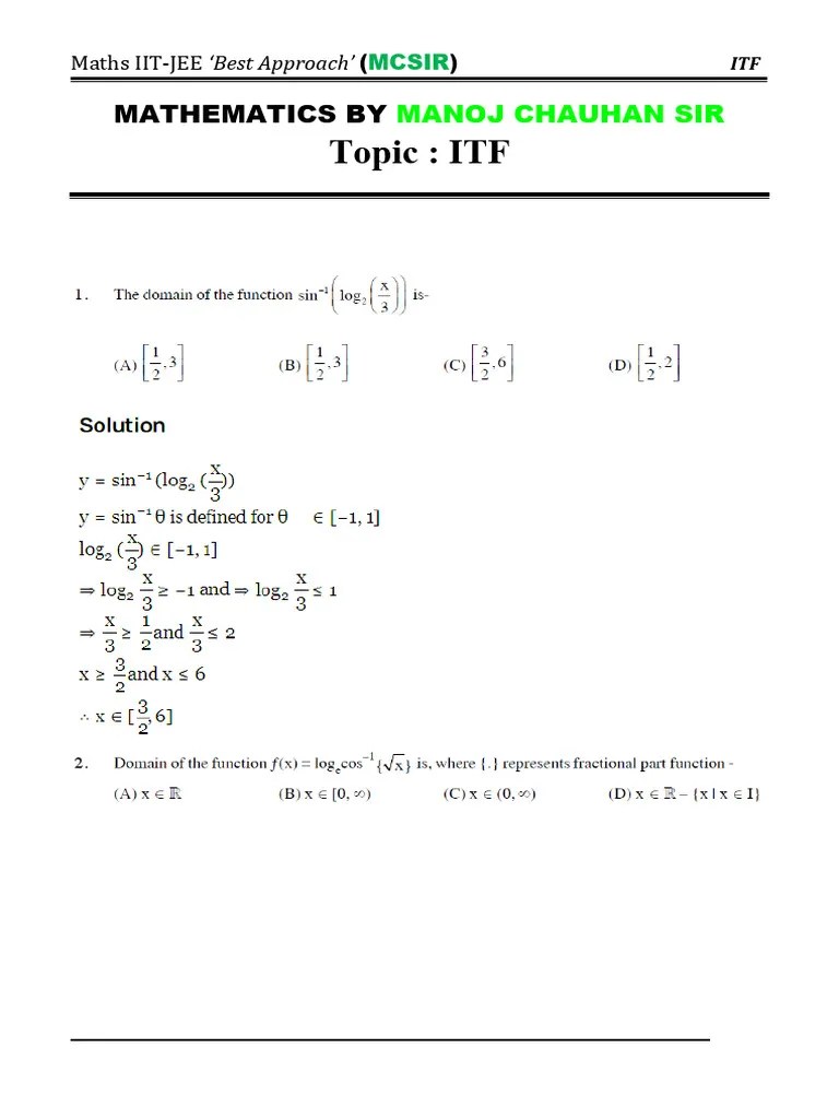 QAS ITF Solution | PDF | Mathematics | Science
