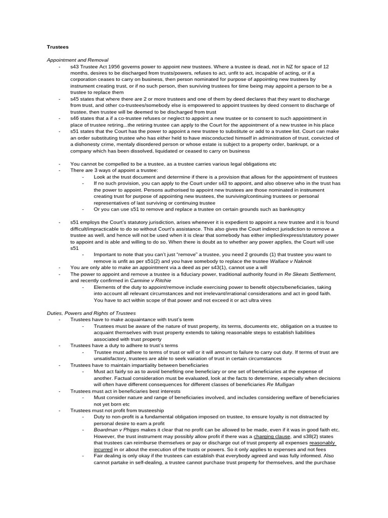 Law 306 - Trustees | PDF | Trustee | English Trust Law
