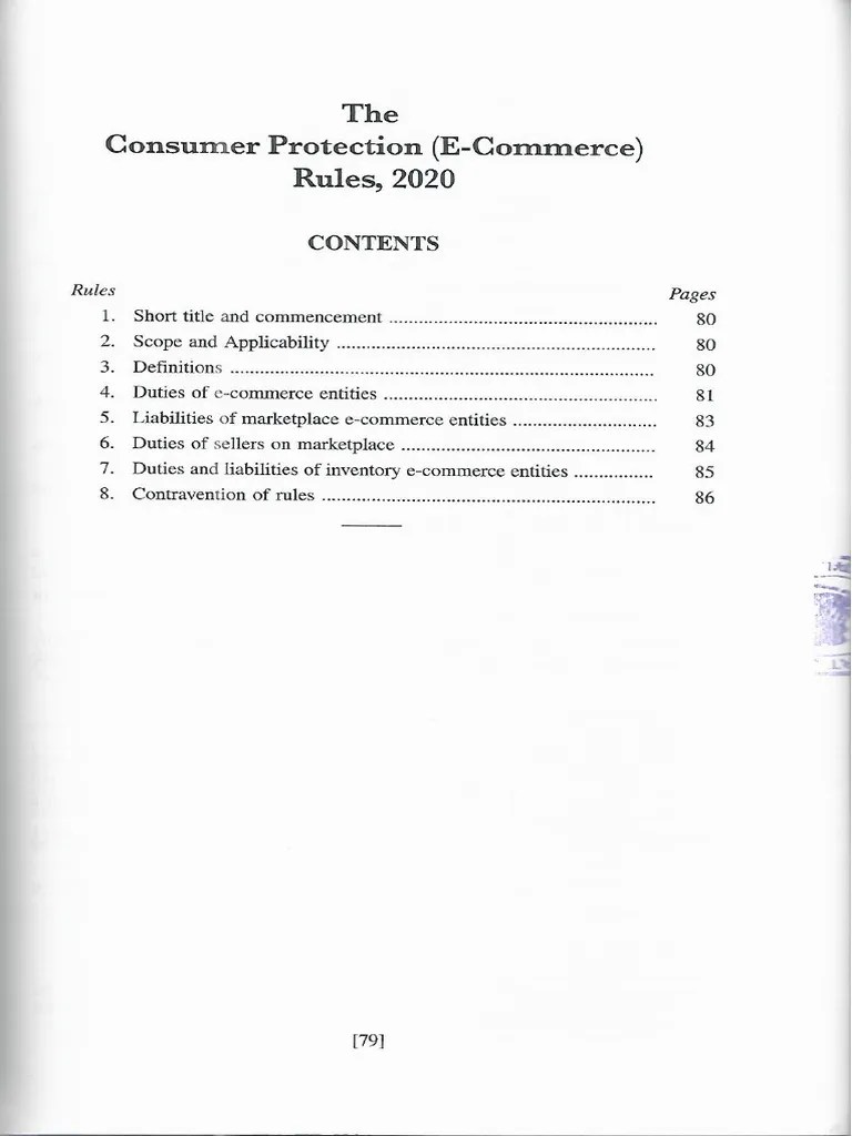 Consumer Protection (E-Commerce) Rules, 2020 | PDF