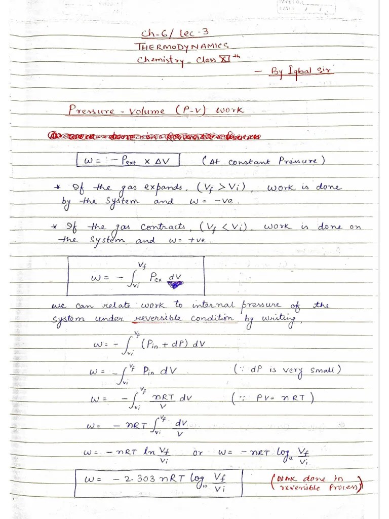 Lec 3 Thermodynamics | PDF