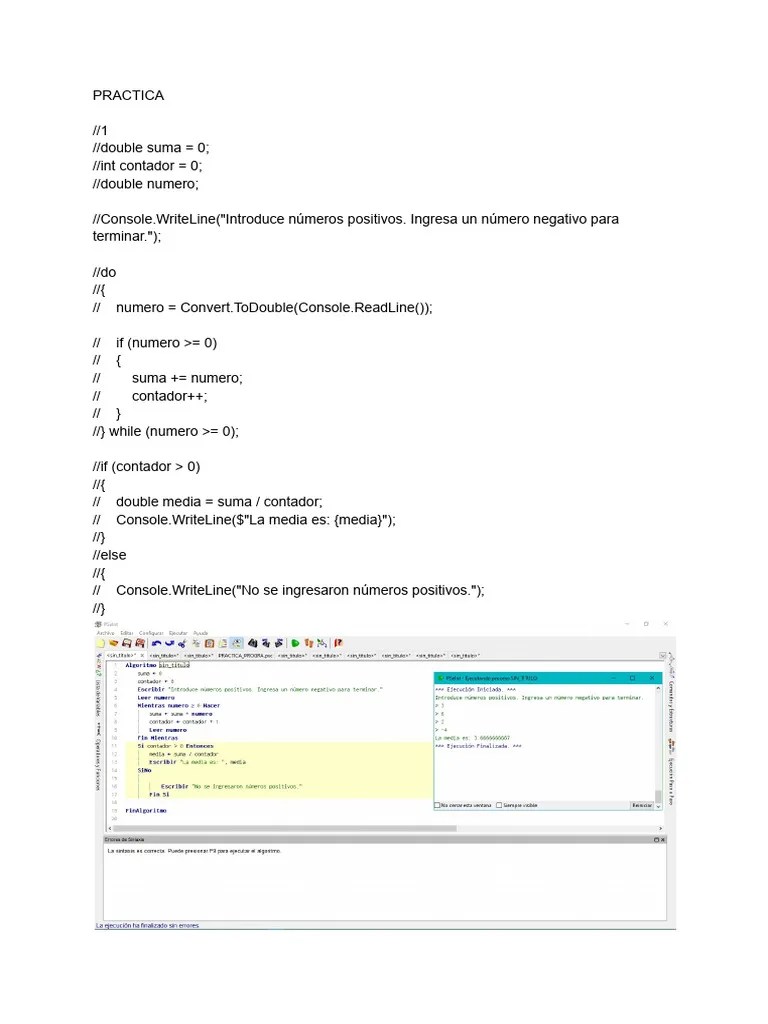 Practica Programacion Pdf Programación De Computadoras