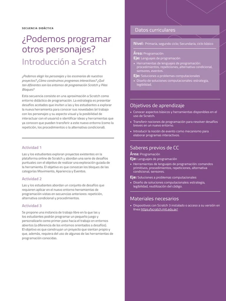 Scratch | PDF | Scratch (lenguaje De Programación) | Programación De ...