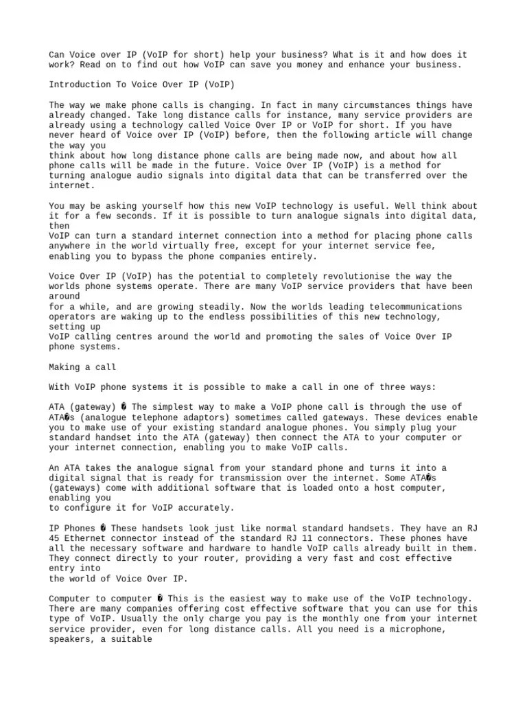 Voip | PDF | Voice Over Ip | Telephone