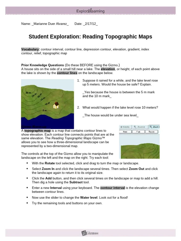 Reading Topo Maps Se | PDF | Contour Line | Slope