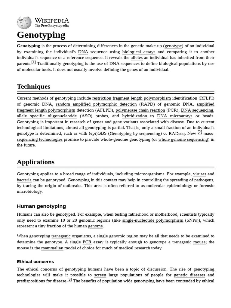Genotyping | PDF | Genotyping | Genetic Engineering