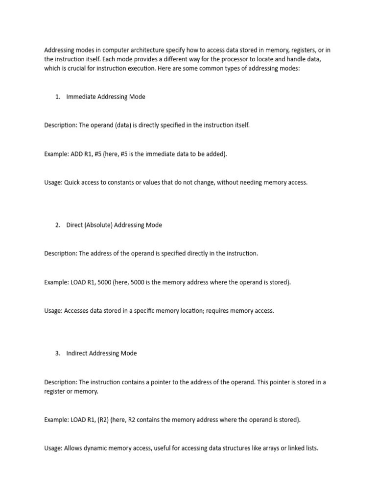 Addressing Modes | PDF | Computing | Computer Data