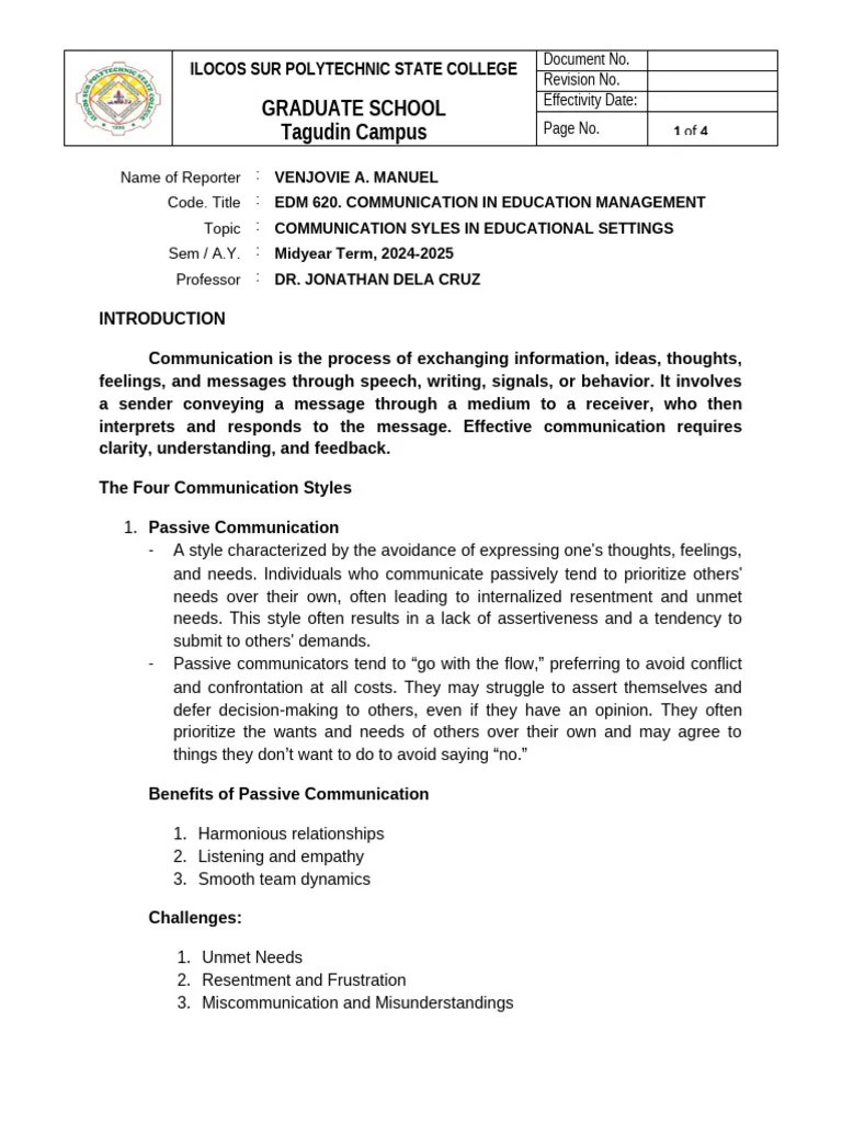 COMMUNICATION-STYLES | PDF | Communication | Feeling