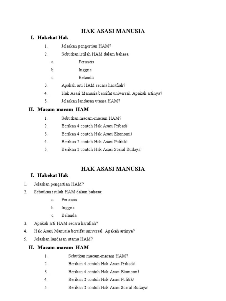 Apakah yang dimaksud hak asasi ekonomi. Hak Asasi Manusia Pdf