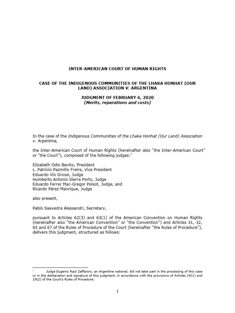 Argentina X Nuestra Tierra | PDF | Judgment (Law) | Expert Witness