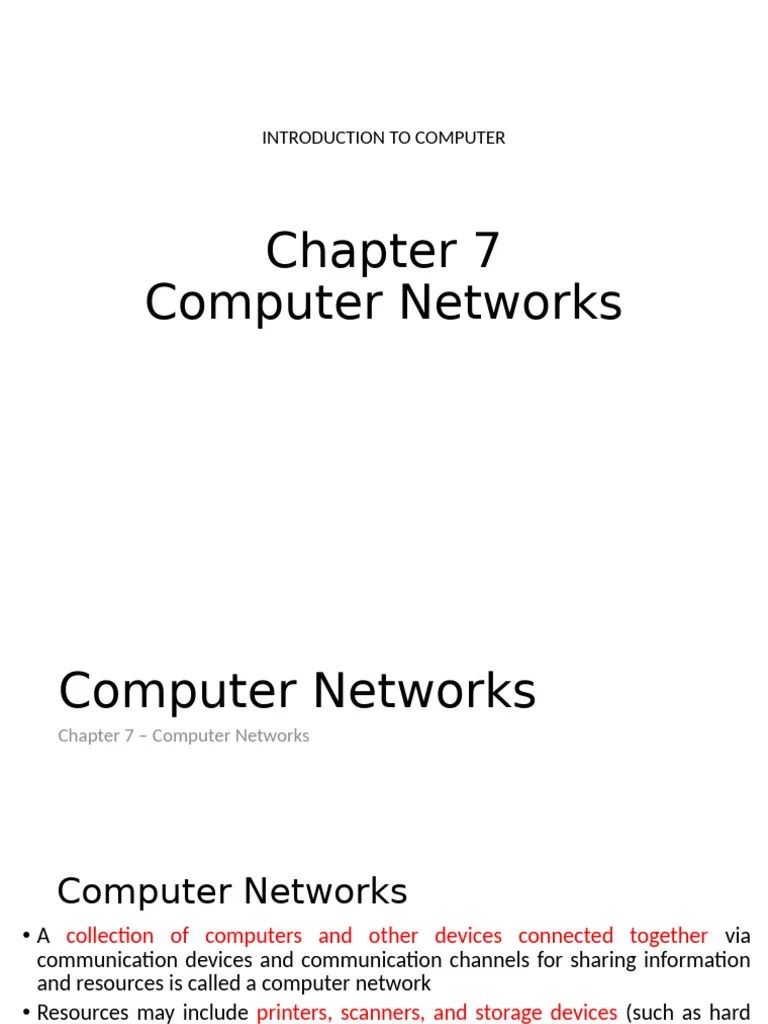 Ch-07 (Comp) - Computer Networks | PDF | Transmission Medium | Network ...