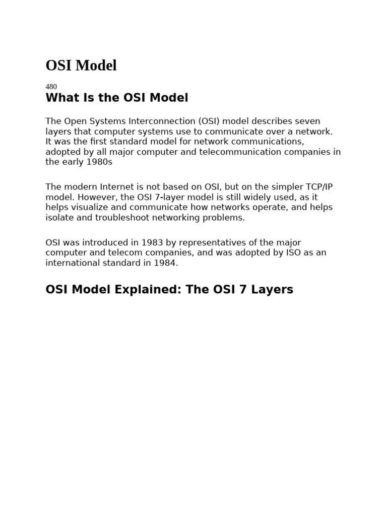 OSI Model | PDF | Osi Model | Computer Network
