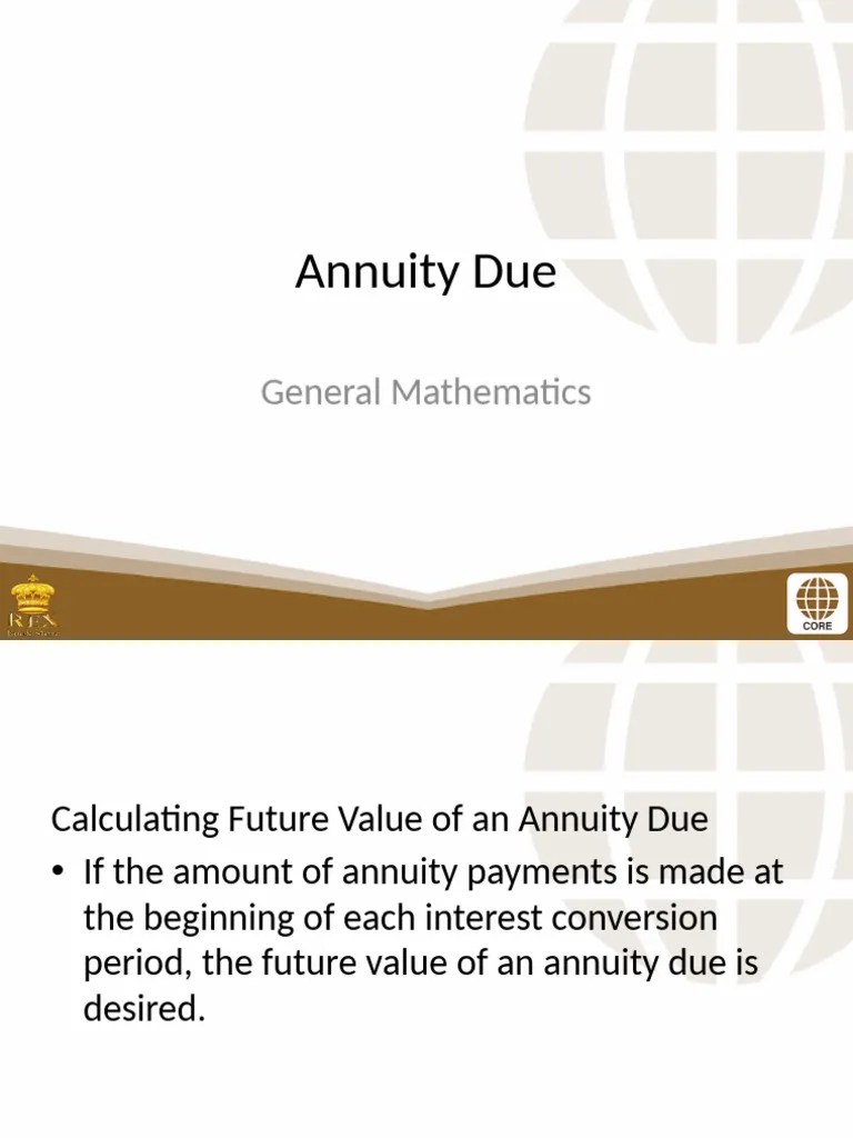 Future And Present Value Of Annuity Due Pdf