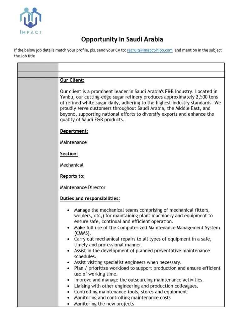 Mechanical Engineer Responsibilities | PDF