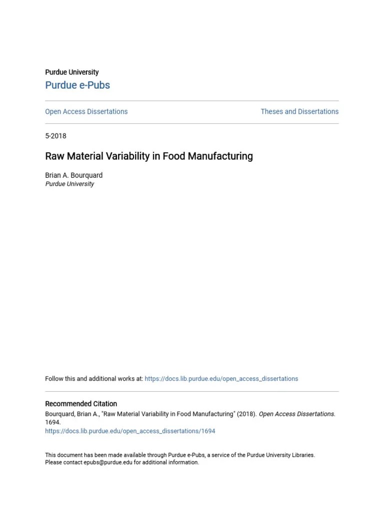 Raw Material Variability In Food Manufacturing | PDF | Wheat | Errors ...