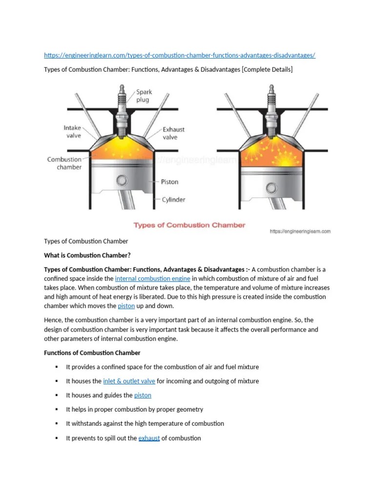 Combustion Chamber Types | PDF | Internal Combustion Engine | Engines