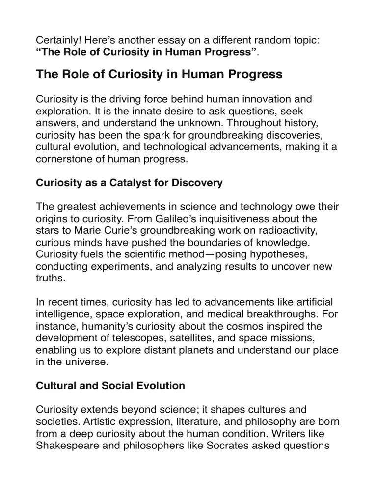 Curiosity | PDF | Curiosity | Science