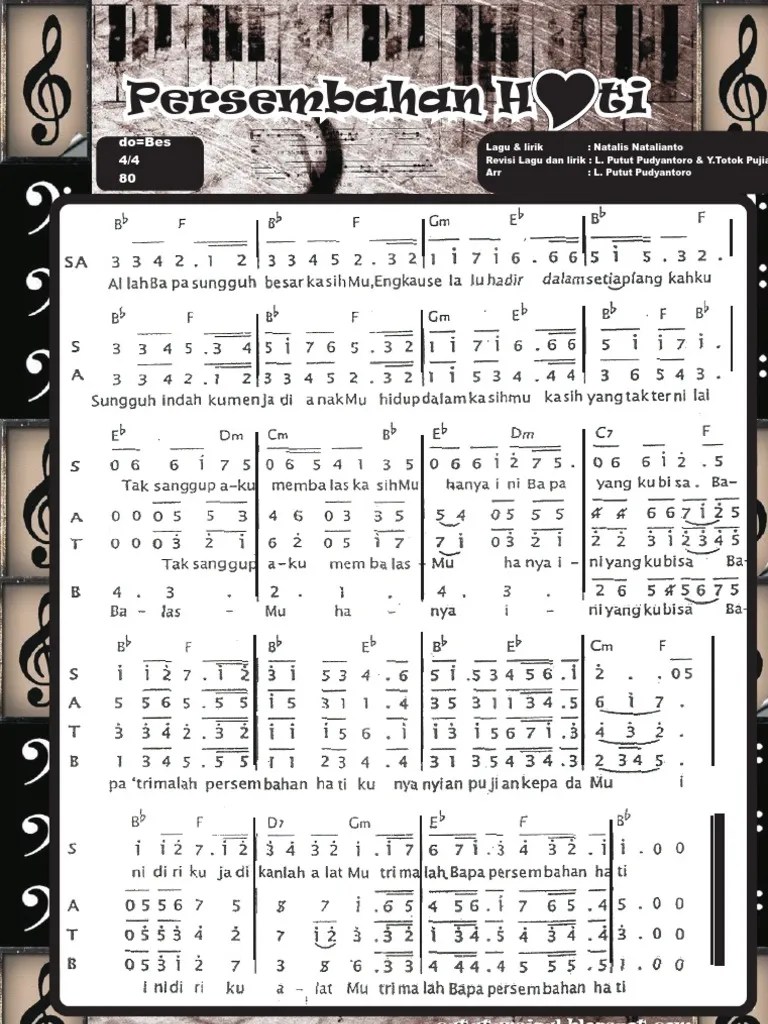 2020215 imakulatanadiablogspotcom teks partitur not angka kunci . Lirik Lagu Misa Persembahan Hati