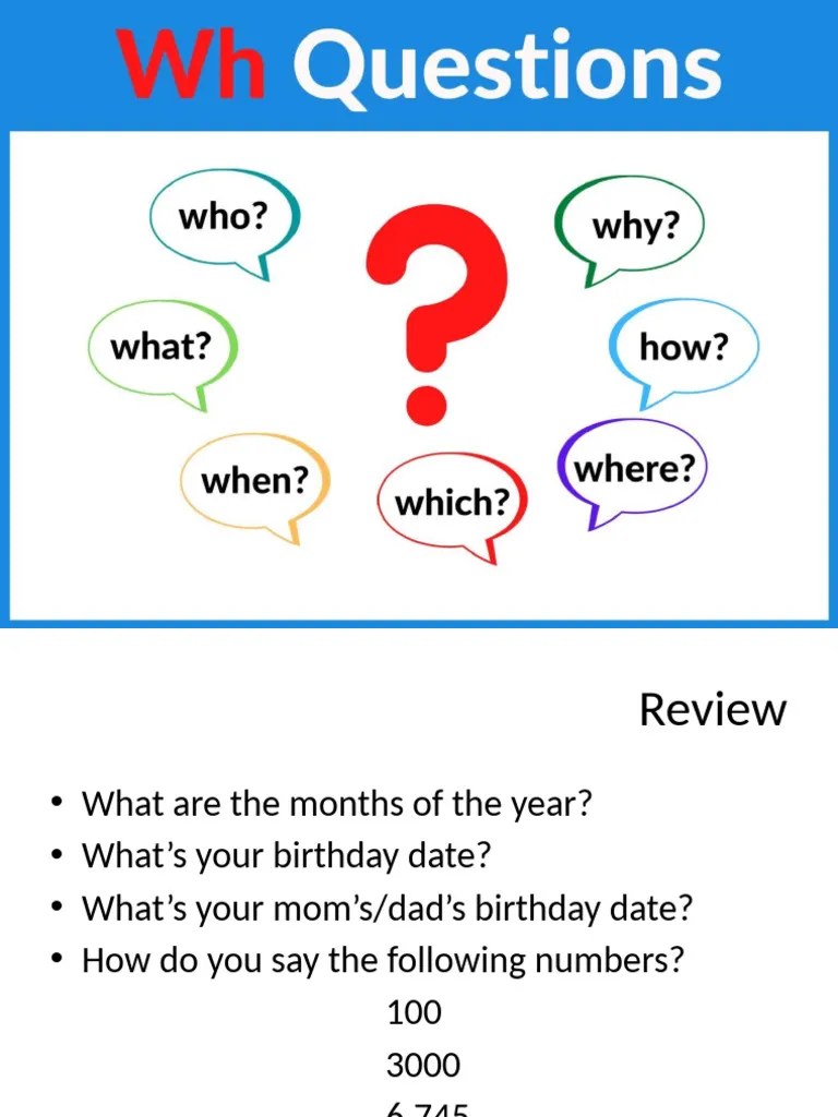 Wh Questions Powerpoint And Quiz 1 Pdf