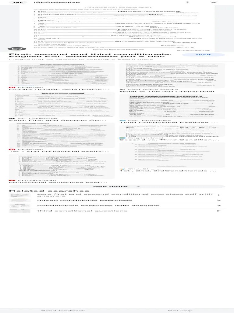 Third Conditional Exercises With Answers PDF - Google Search | PDF