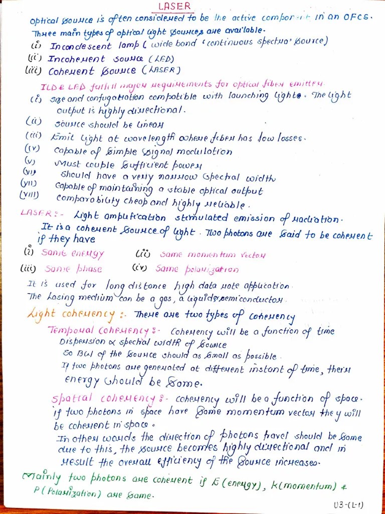 Unit3 Laser | PDF | Laser | Emission Spectrum