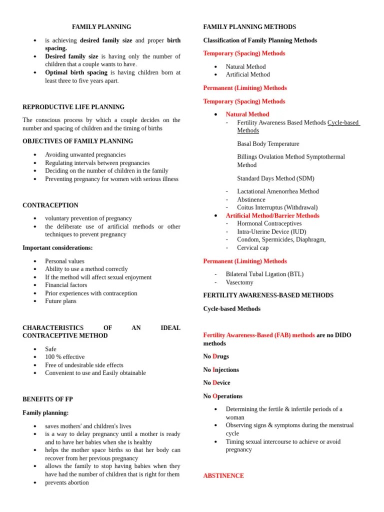 Family Planning | PDF | Birth Control | Family Planning