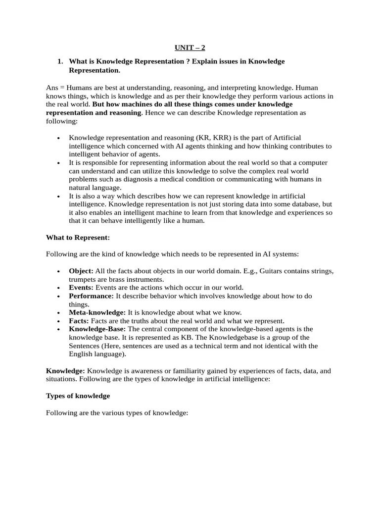 AI(UNIT-2) | PDF | Deductive Reasoning | Class (Computer Programming)
